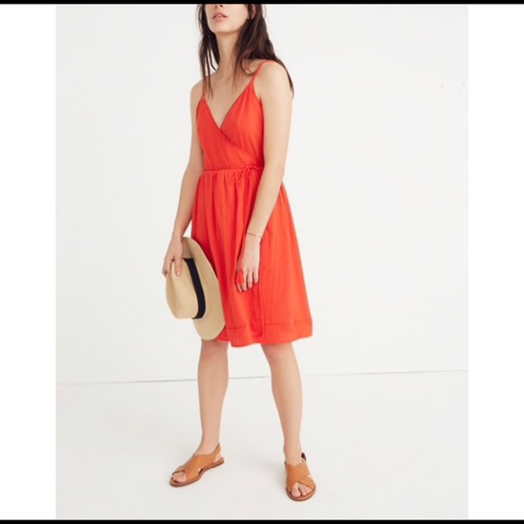 Madewell Dresses & Skirts - Madewell Sicily Red Cover Up Wrap Tassel Dress